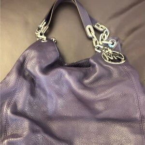 Michael Kors Purple Leather Shoulder Bag